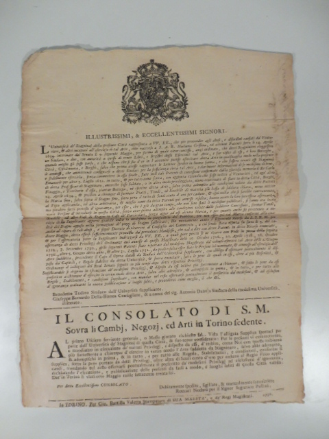 Illustrissimi & Eccellentissimi Signori. L'Università de Stagninaj della presente città rappresenta a VV. EE. che per provveder agli abusi e disordini causati da Venturieri & altri incapaci all'esercizio di tal Arte...
